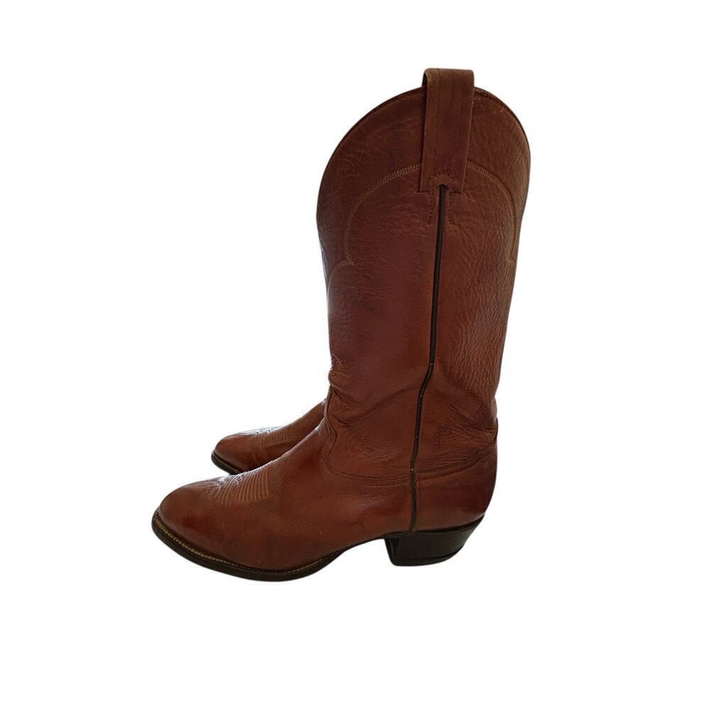 Tony Lama Boots Mens Size 13 A Narrow Brown Leather Cowboy Made in USA 5084